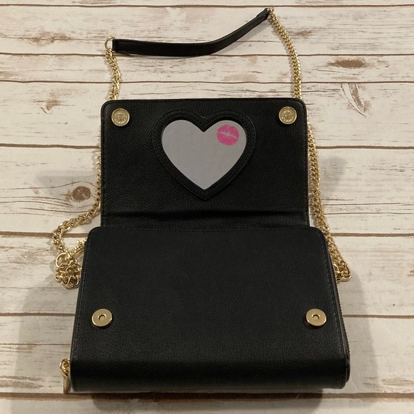 Betsey Johnson Lovely Brunch 3D Flower Faux Leather Wallet On A Chain Crossbody - Picture 9 of 16